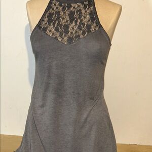 Mudd Gray Lace Halter Midi Dress